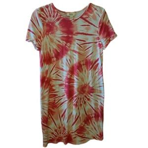 NWOT Pink, tie-dye dress.